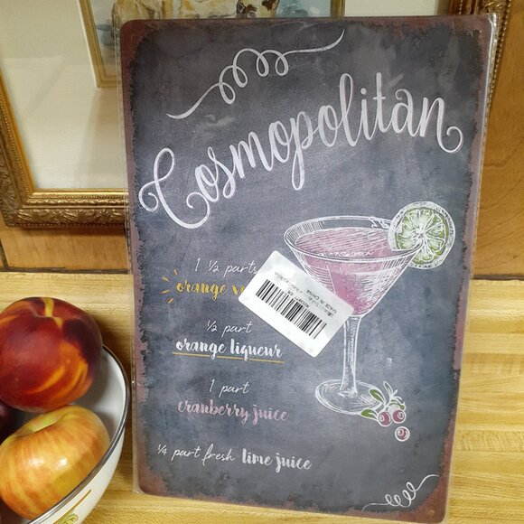Cosmopolitan Recipe Tin Sign 8x12 Metal Wall Art Cosmo Kitchen Cocktail Poster - Picture 2 of 7